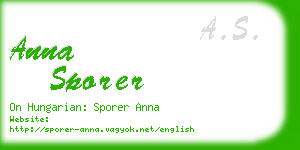 anna sporer business card